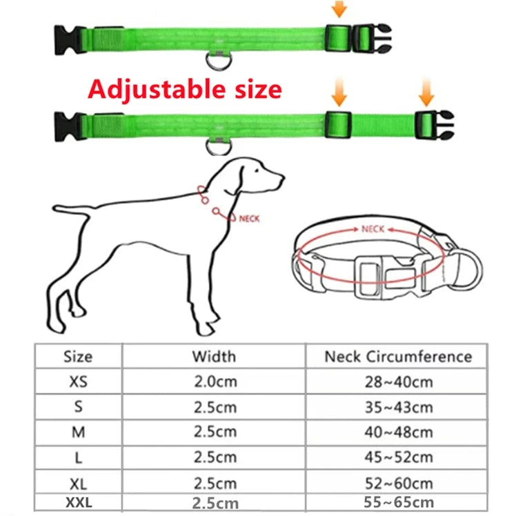 Rechargeable Luminous Dog Collar